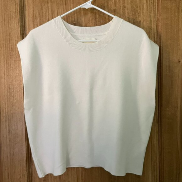 Anthropologie | Maeve Noah Sleeveless Muscle Sweater Tank | Cream, Large - Picture 2 of 9